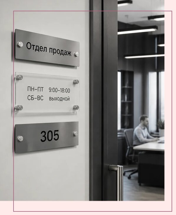 Офисные таблички на дверь в Пскове по цене от 4974 р. | Аванза-Пск
